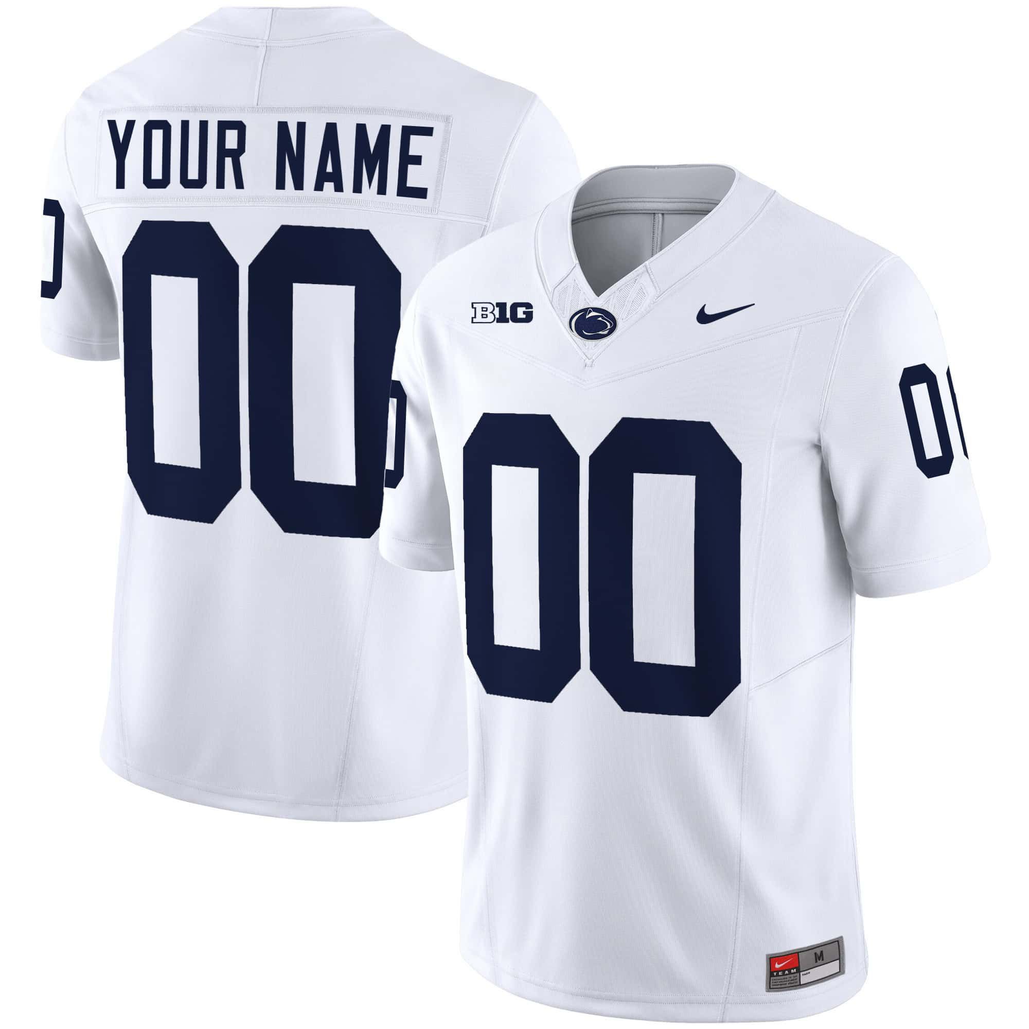 Men Penn State Nittany Lions White 2024 Nike Vapor Limited Custom NCAA Jersey